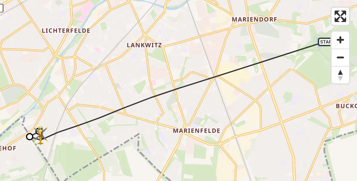 Flugroute Rettungshubschrauber Berlin - Berlin, 18 September 2026, 09:05