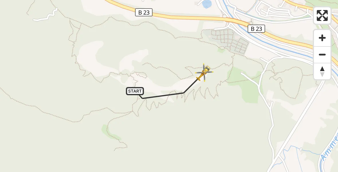 Flugroute Rettungshubschrauber Oberammergau - Oberammergau, 18 September 2026, 09:12