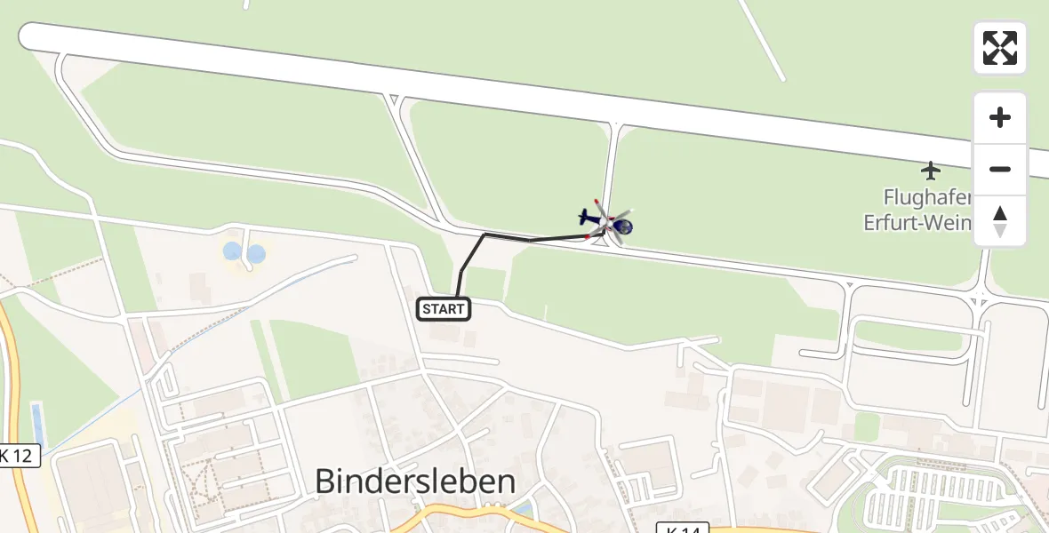 Flugroute Polizeihubschrauber Erfurt-Weimar Flughafen - Erfurt-Weimar Flughafen, 18 September 2026, 09:43