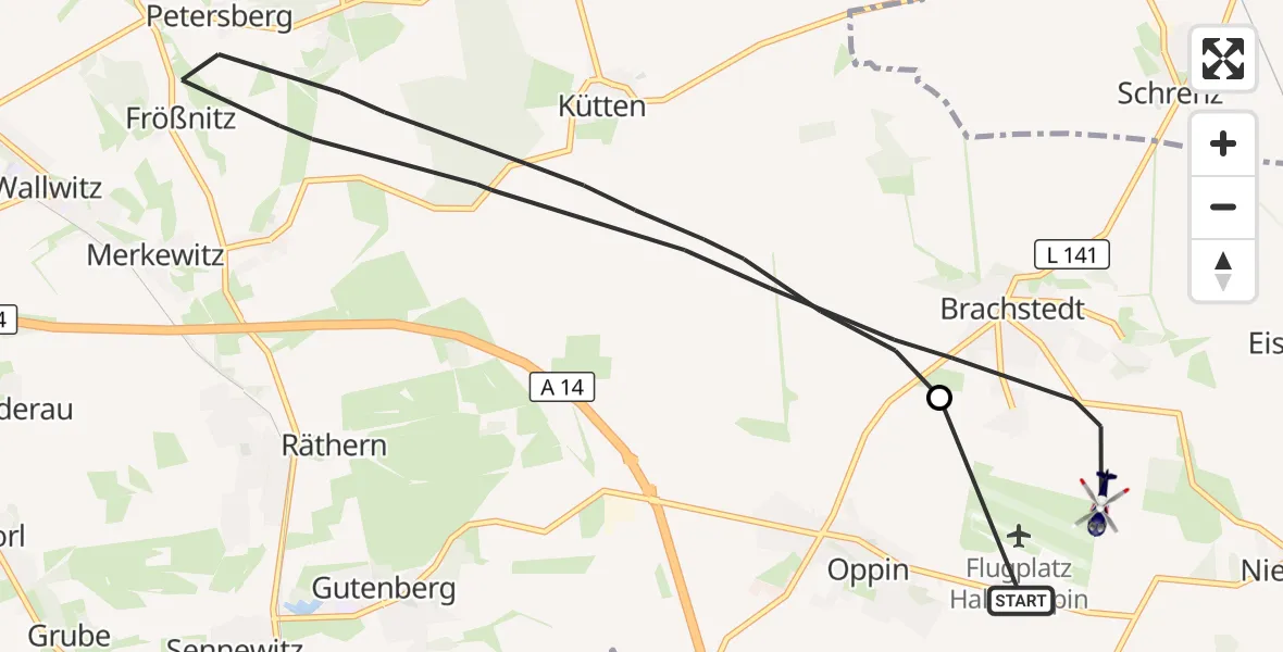Flugroute Polizeihubschrauber Landsberg - Landsberg, 18 September 2026, 10:48