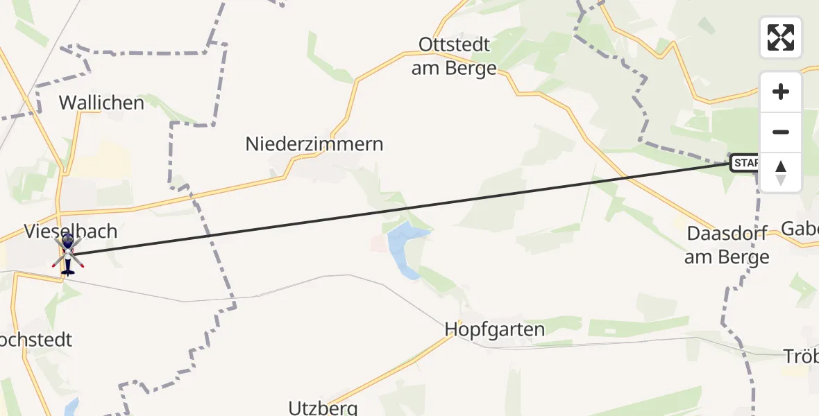 Flugroute Polizeihubschrauber Weimar - Erfurt, 18 September 2026, 10:50