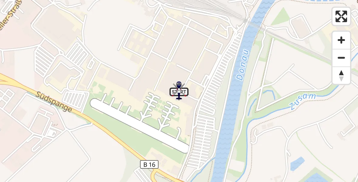 Flugroute Polizeihubschrauber Donauwörth Hubschrauberlandeplatz - Donauwörth Hubschrauberlandeplatz, 18 September 2026, 11:04