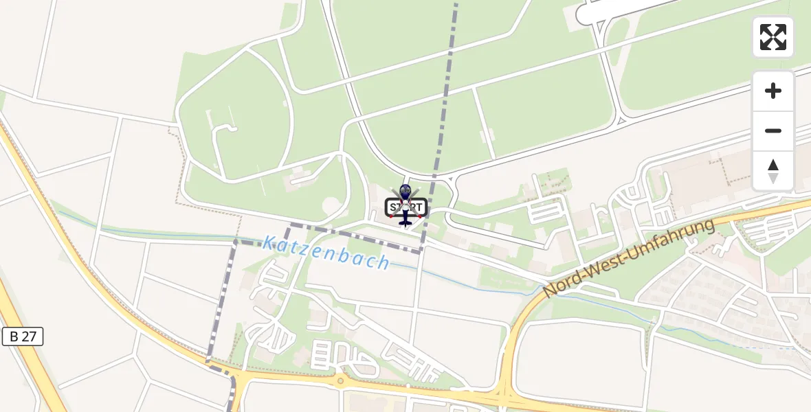 Flugroute Polizeihubschrauber Flughafen Stuttgart - Flughafen Stuttgart, 18 September 2026, 11:43
