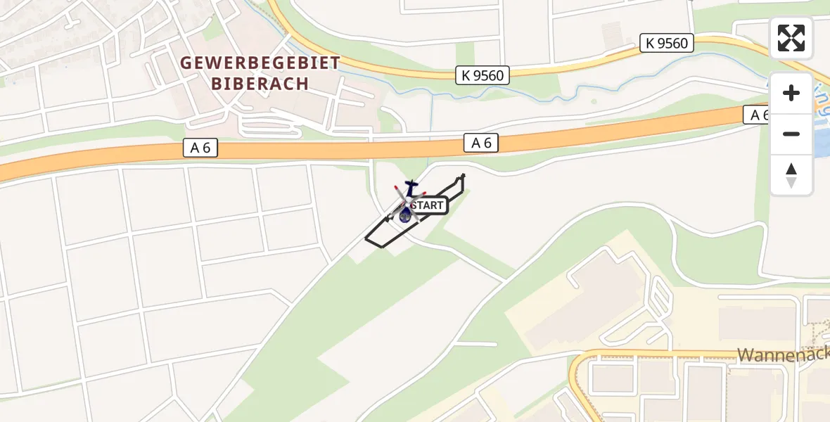 Flugroute Polizeihubschrauber Heilbronn - Heilbronn, 18 September 2026, 13:18