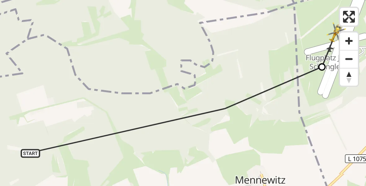 Flugroute Rettungshubschrauber Schlöben - Jena-Schöngleina Flugplatz, 18 September 2026, 17:25
