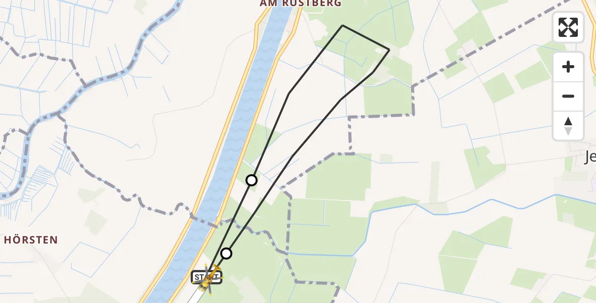 Flugroute Ambulanzhubschrauber Hörsten - Hörsten, 19 September 2026, 04:19