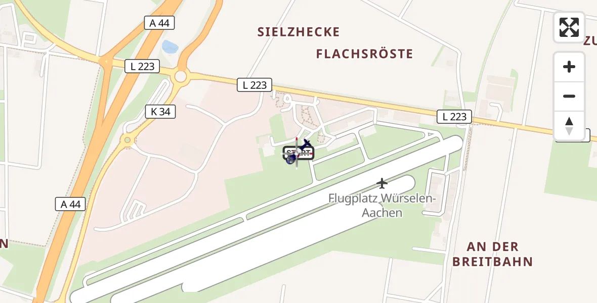 Flugroute Polizeihubschrauber Aachen-Merzbrück Flughafen - Aachen-Merzbrück Flughafen, 19 September 2026, 09:05