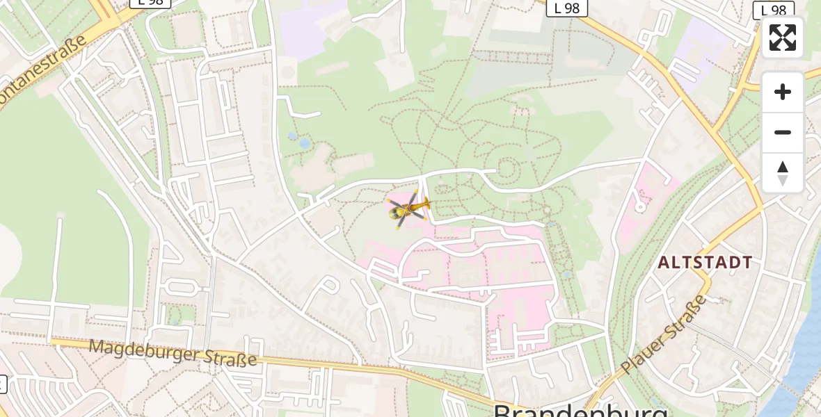 Flugroute Rettungshubschrauber Brandenburg an der Havel - Brandenburg an der Havel, 19 September 2026, 09:16
