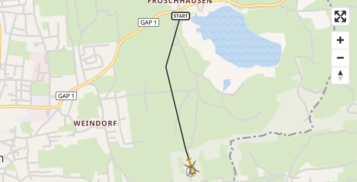Flugroute Rettungshubschrauber Murnau a.Staffelsee - Murnau a.Staffelsee, 19 September 2026, 09:37