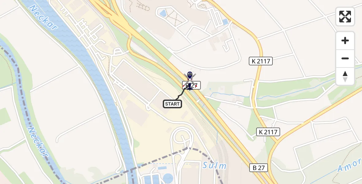 Flugroute Polizeihubschrauber Bad Friedrichshall - Bad Friedrichshall, 19 September 2026, 09:38