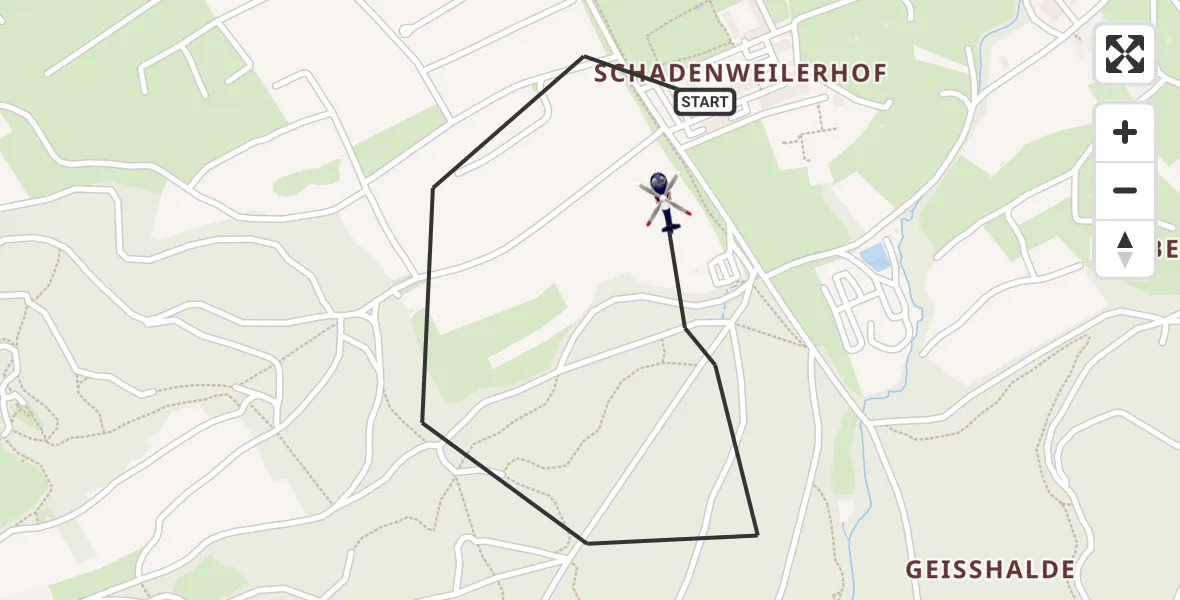 Flugroute Polizeihubschrauber Rottenburg am Neckar - Rottenburg am Neckar, 19 September 2026, 09:44
