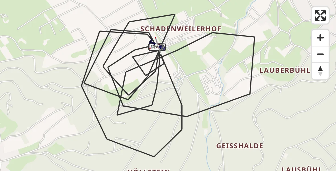 Flugroute Polizeihubschrauber Rottenburg am Neckar - Rottenburg am Neckar, 19 September 2026, 09:48