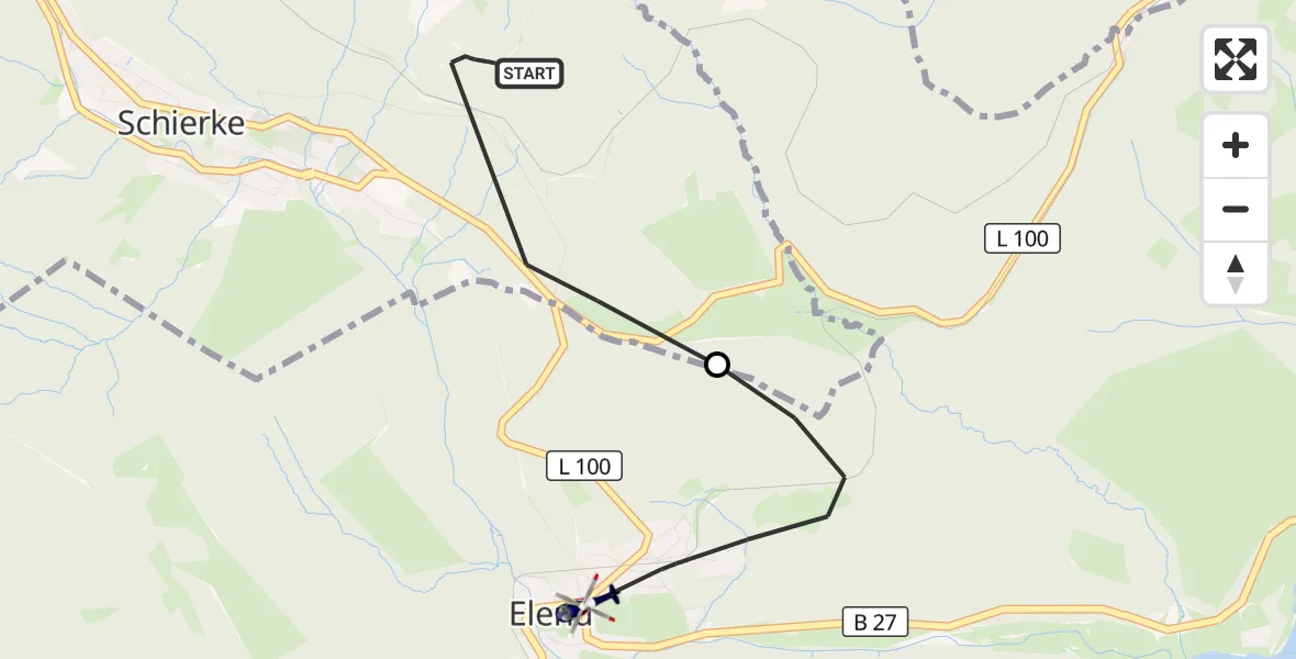 Flugroute Polizeihubschrauber Wernigerode - Oberharz am Brocken, 19 September 2026, 11:07