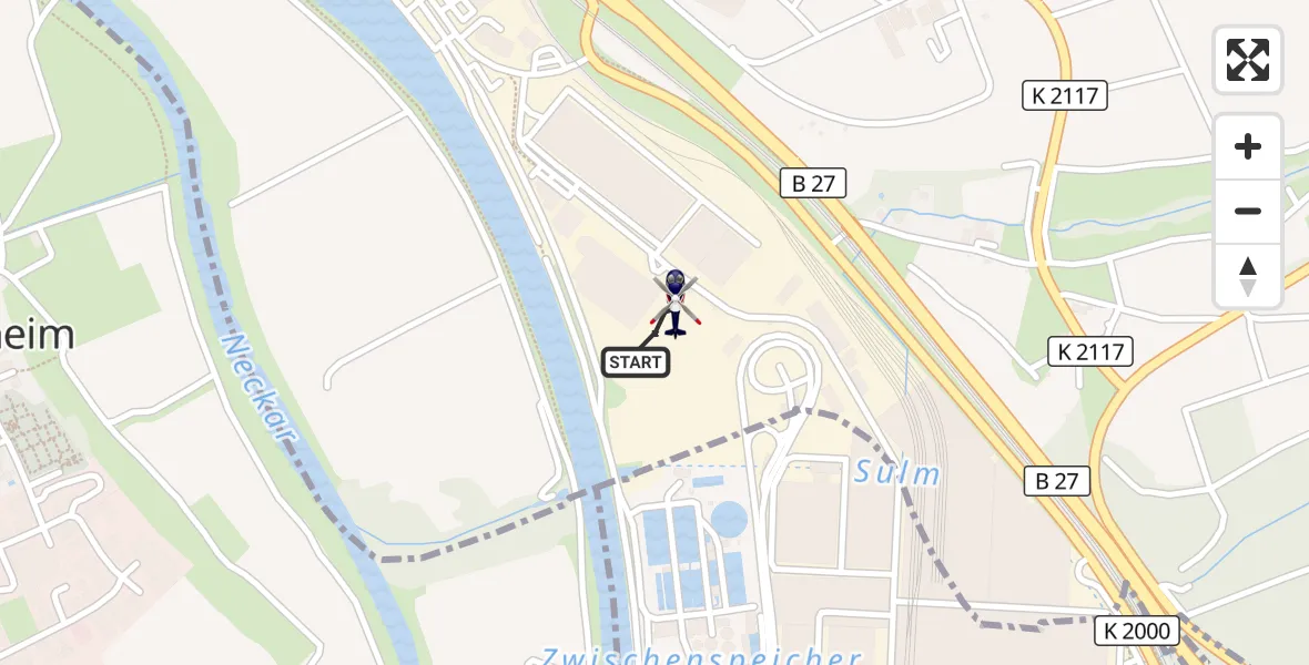 Flugroute Polizeihubschrauber Bad Friedrichshall - Bad Friedrichshall, 19 September 2026, 11:26