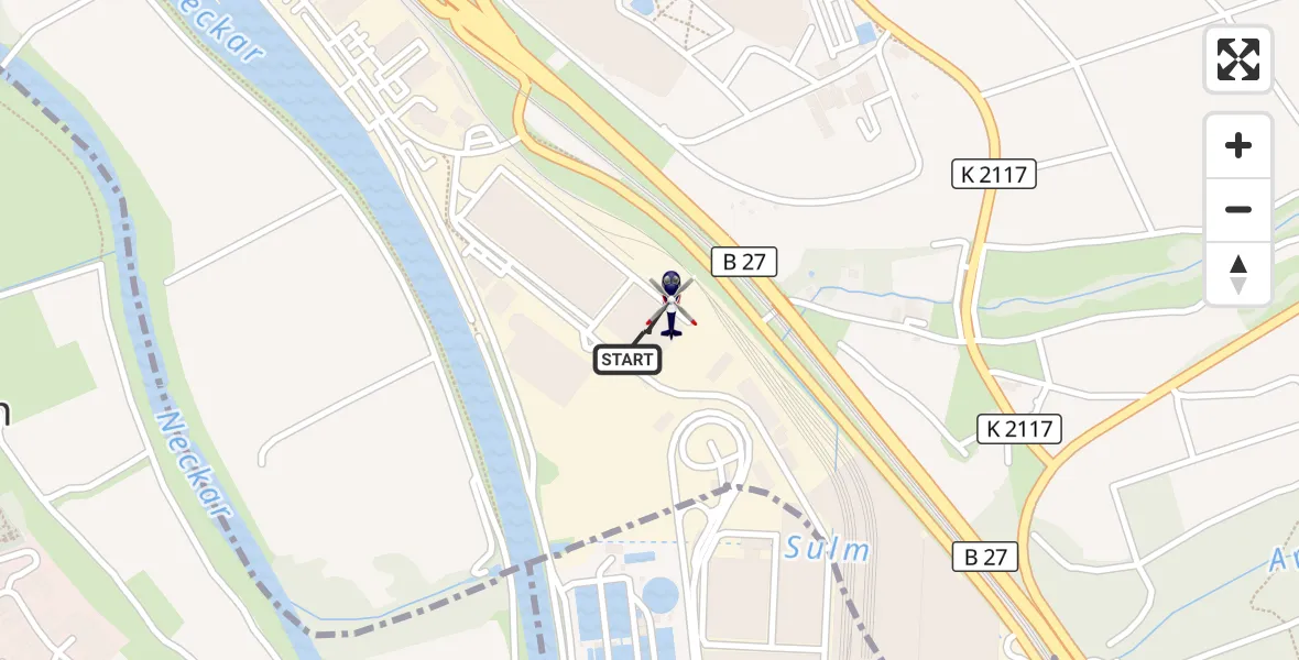 Flugroute Polizeihubschrauber Bad Friedrichshall - Bad Friedrichshall, 19 September 2026, 11:48