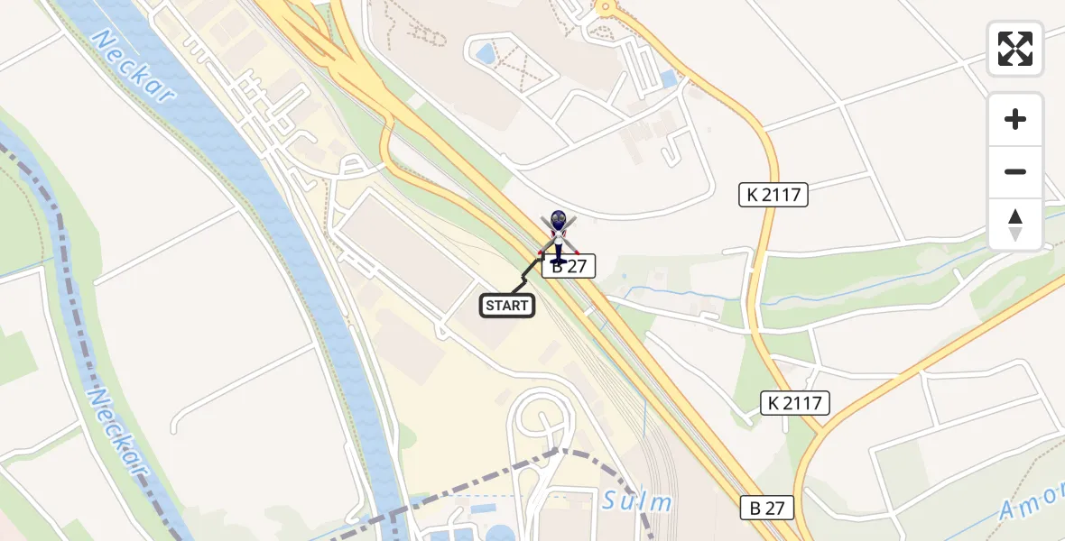 Flugroute Polizeihubschrauber Bad Friedrichshall - Bad Friedrichshall, 19 September 2026, 11:58