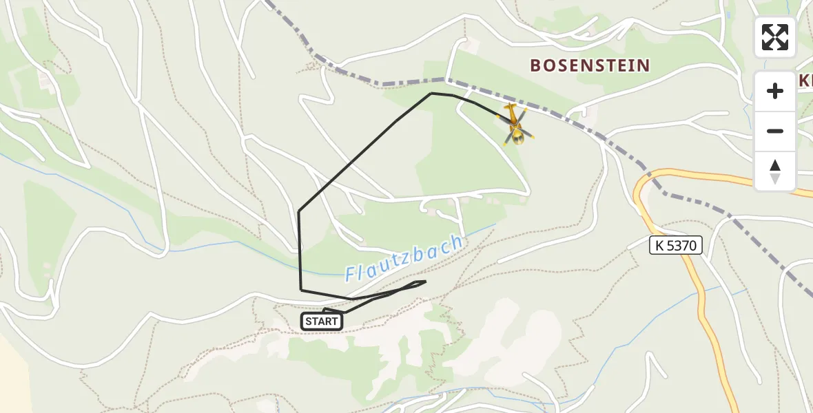 Flugroute Ambulanzhubschrauber Ottenhöfen im Schwarzwald - Ottenhöfen im Schwarzwald, 19 September 2026, 12:31