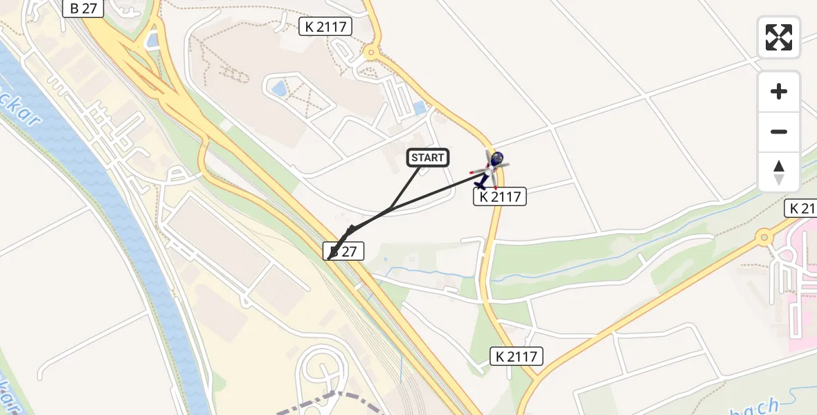 Flugroute Polizeihubschrauber Bad Friedrichshall - Bad Friedrichshall, 19 September 2026, 12:44