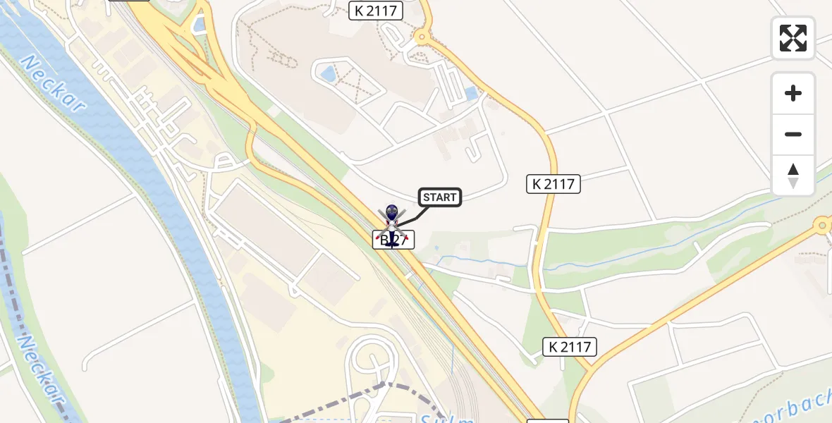 Flugroute Polizeihubschrauber Bad Friedrichshall - Bad Friedrichshall, 19 September 2026, 13:24