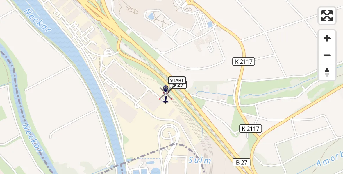 Flugroute Polizeihubschrauber Bad Friedrichshall - Bad Friedrichshall, 19 September 2026, 13:30