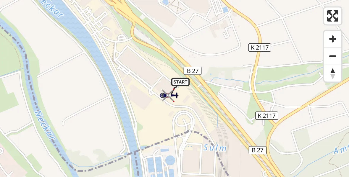 Flugroute Polizeihubschrauber Bad Friedrichshall - Bad Friedrichshall, 19 September 2026, 13:36