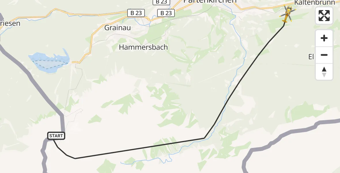 Flugroute Rettungshubschrauber Garmisch-Partenkirchen - Garmisch-Partenkirchen, 19 September 2026, 13:39