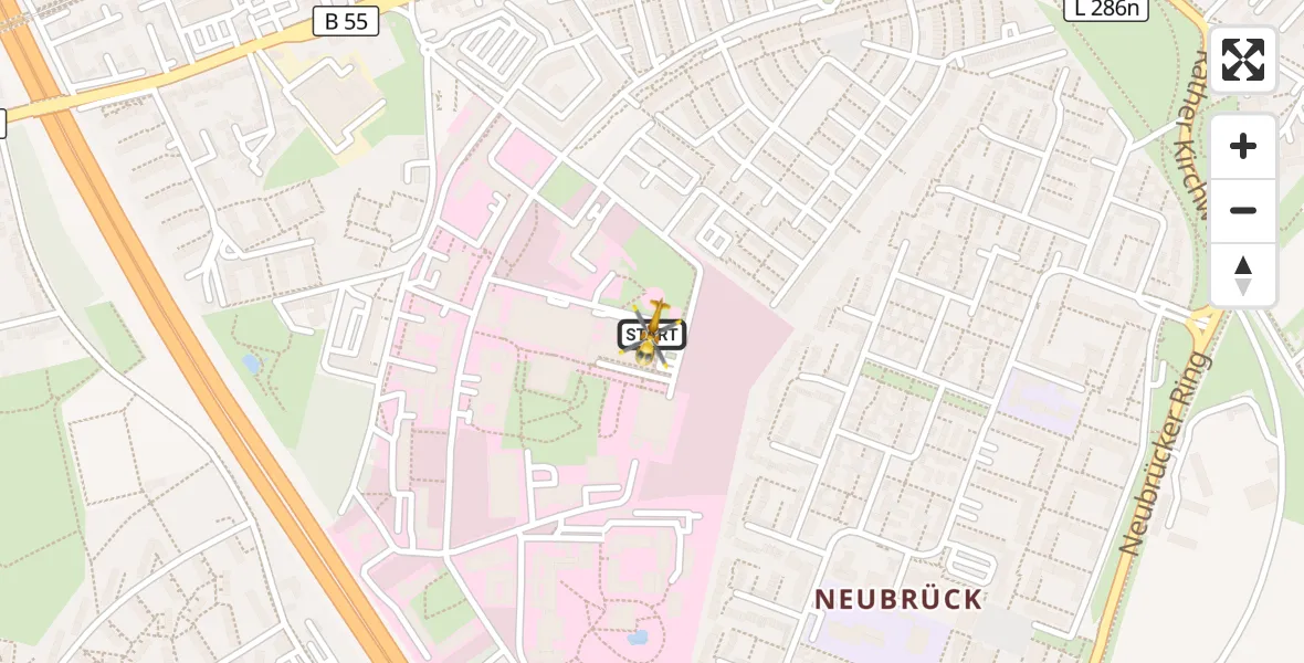 Flugroute Rettungshubschrauber Merheim Hospital - Merheim Hospital, 19 September 2026, 14:56