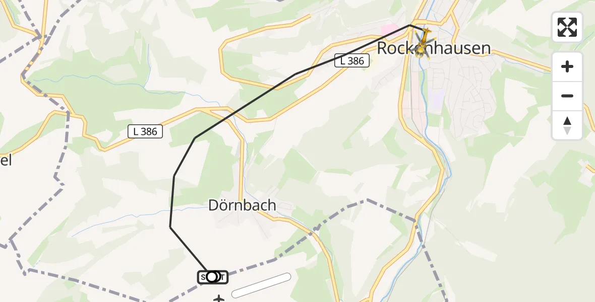 Flugroute Rettungshubschrauber Rockenhausen - Rockenhausen, 19 September 2026, 15:21