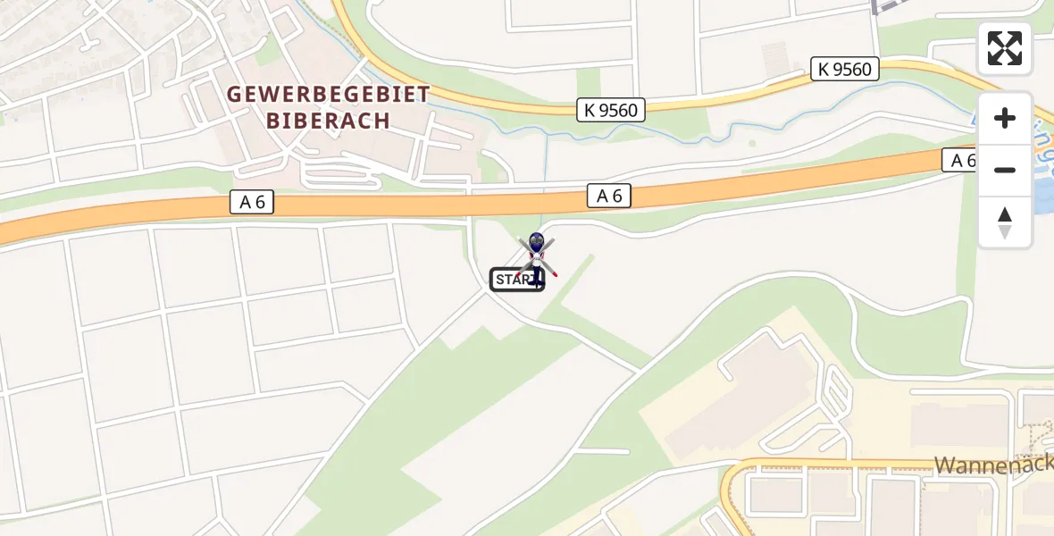 Flugroute Polizeihubschrauber Heilbronn - Heilbronn, 19 September 2026, 15:41