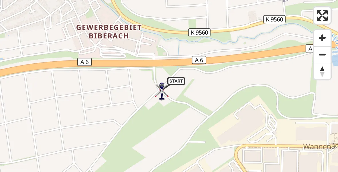 Flugroute Polizeihubschrauber Heilbronn - Heilbronn, 19 September 2026, 15:45