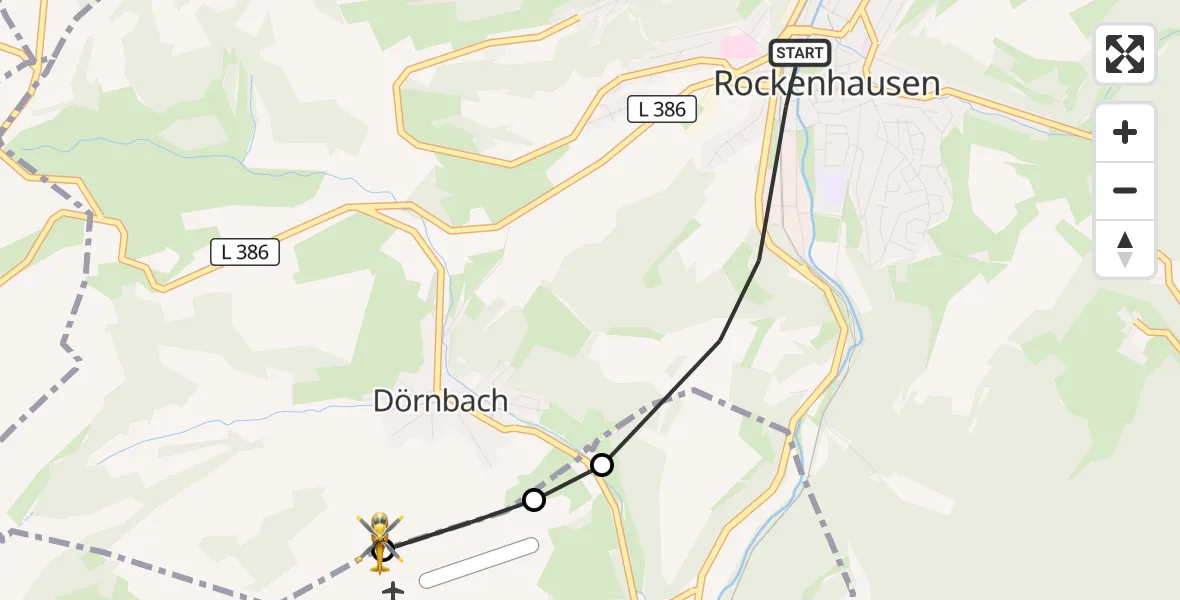 Flugroute Rettungshubschrauber Rockenhausen - Rockenhausen, 19 September 2026, 15:53
