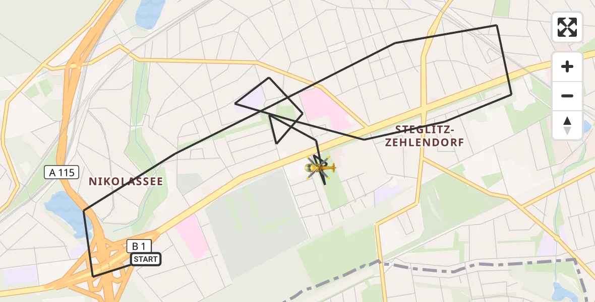 Flugroute Rettungshubschrauber Berlin - Berlin, 19 September 2026, 16:55
