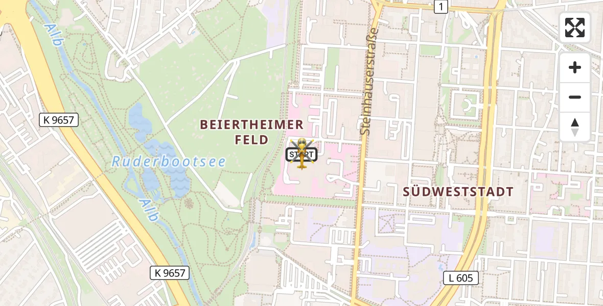 Flugroute Ambulanzhubschrauber Sankt Vincentius Hospital - Sankt Vincentius Hospital, 20 September 2026, 04:59