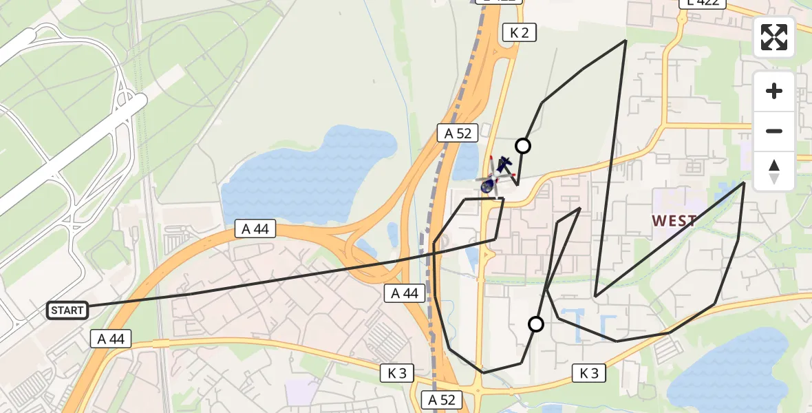 Flugroute Polizeihubschrauber Düsseldorf Flughafen - Düsseldorf Flughafen, 20 September 2026, 05:19