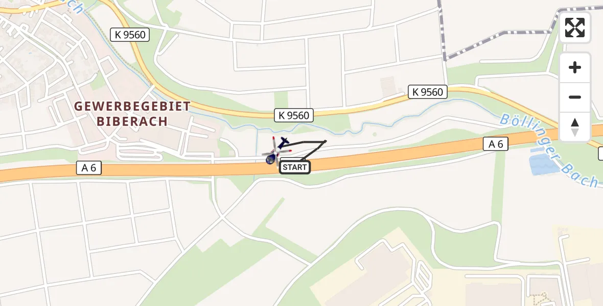 Flugroute Polizeihubschrauber Heilbronn - Heilbronn, 20 September 2026, 05:46