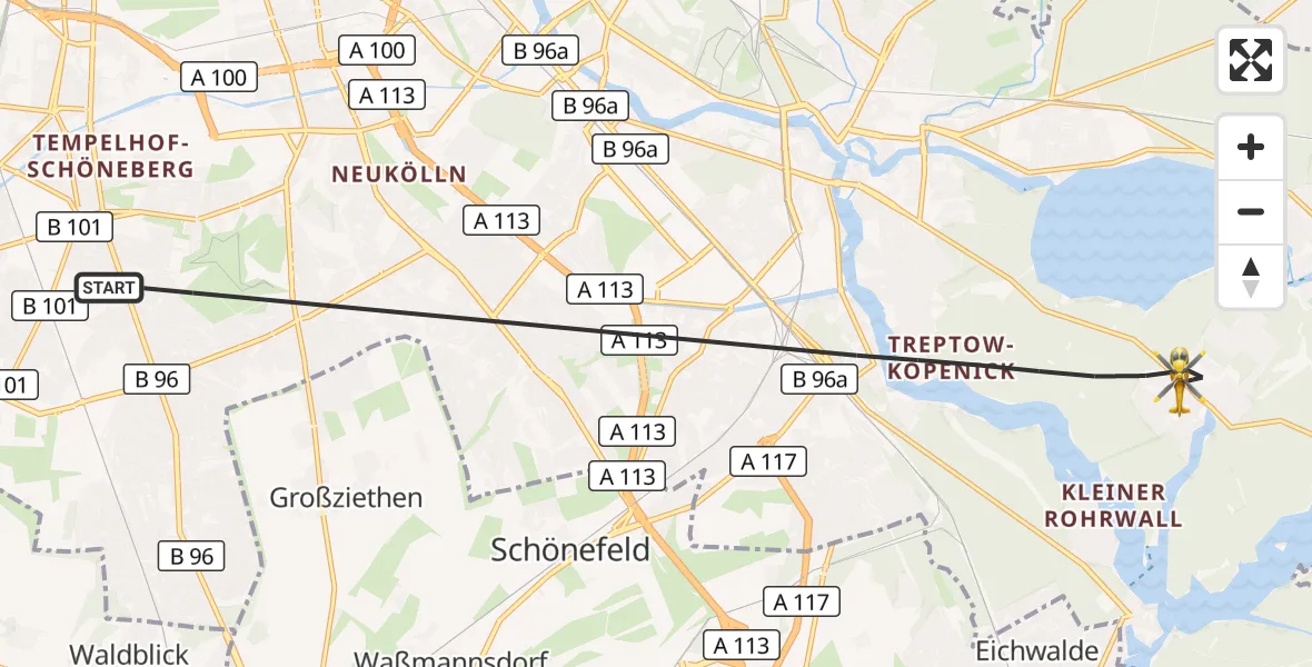 Flugroute Rettungshubschrauber Berlin - Berlin, 20 September 2026, 05:46