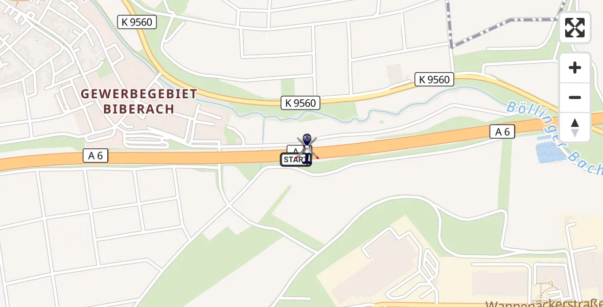 Flugroute Polizeihubschrauber Heilbronn - Heilbronn, 20 September 2026, 06:34