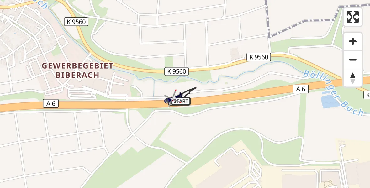Flugroute Polizeihubschrauber Heilbronn - Heilbronn, 20 September 2026, 06:37