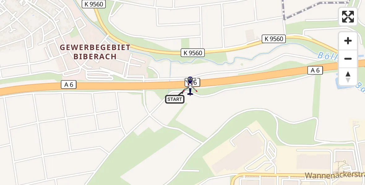 Flugroute Polizeihubschrauber Heilbronn - Heilbronn, 20 September 2026, 07:29