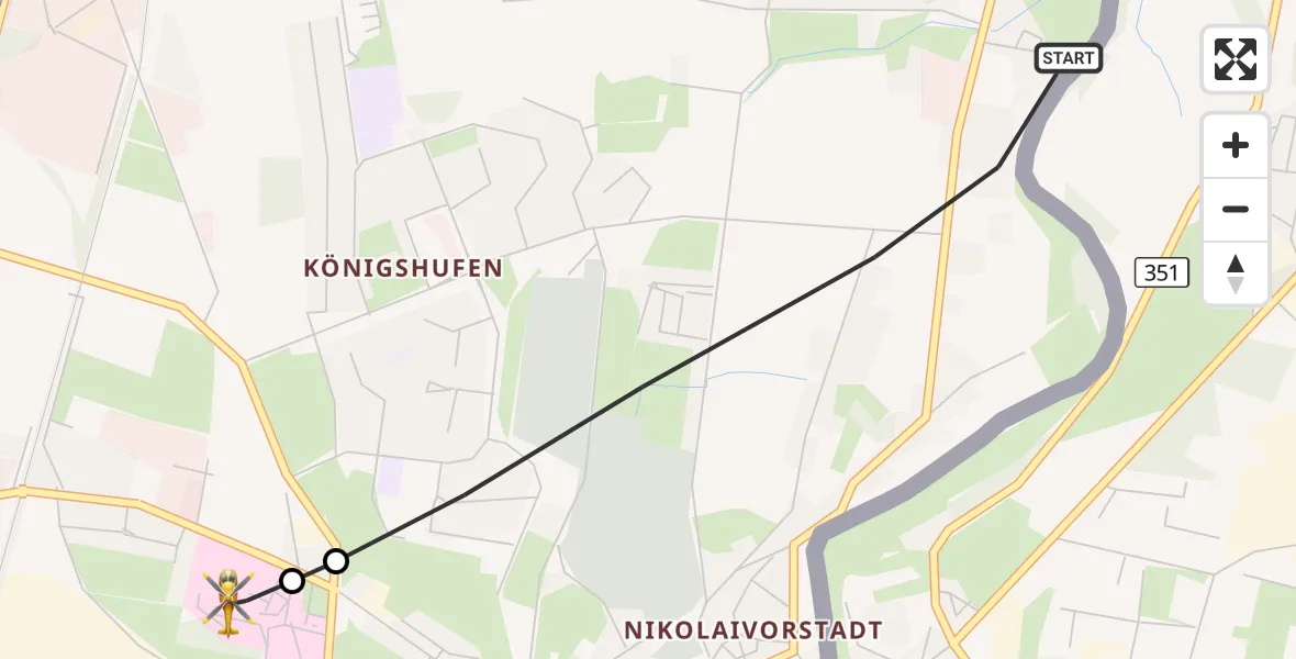Flugroute Rettungshubschrauber Görlitz - Görlitz Hospital, 20 September 2026, 11:29