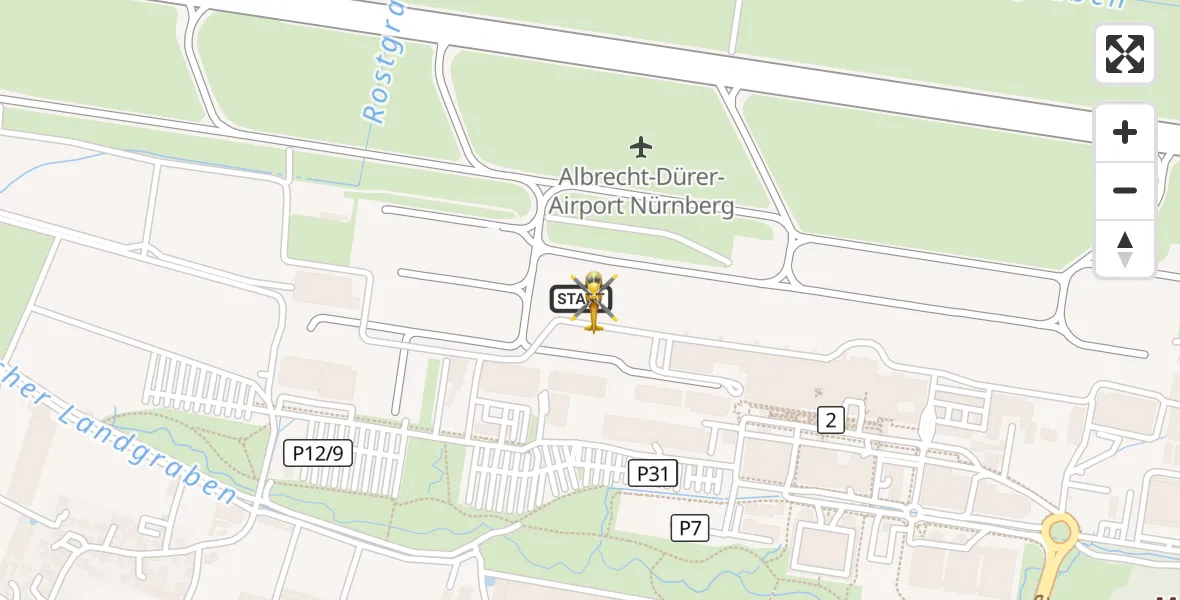 Flugroute Rettungshubschrauber Flughafen Nuremberg - Flughafen Nuremberg, 20 September 2026, 13:10