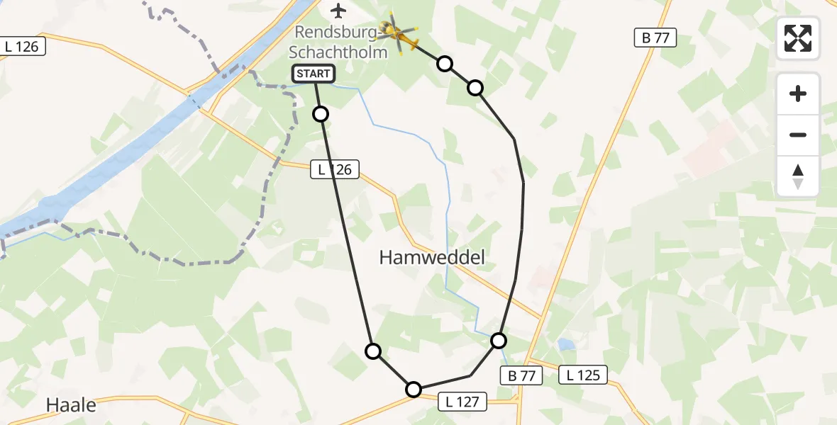 Flugroute Ambulanzhubschrauber Hörsten - Hörsten, 20 September 2026, 15:34