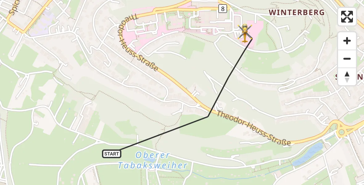Flugroute Rettungshubschrauber Saarbrücken - Saarbrücken, 20 September 2026, 18:09