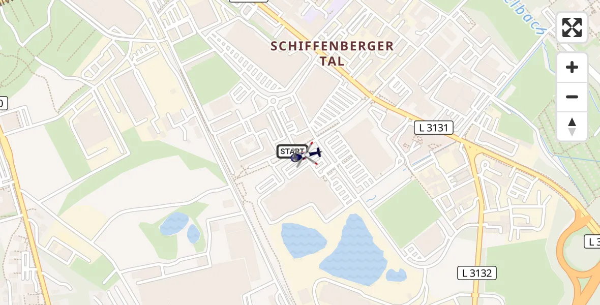 Flugroute Polizeihubschrauber Gießen - Gießen, 21 September 2026, 04:25