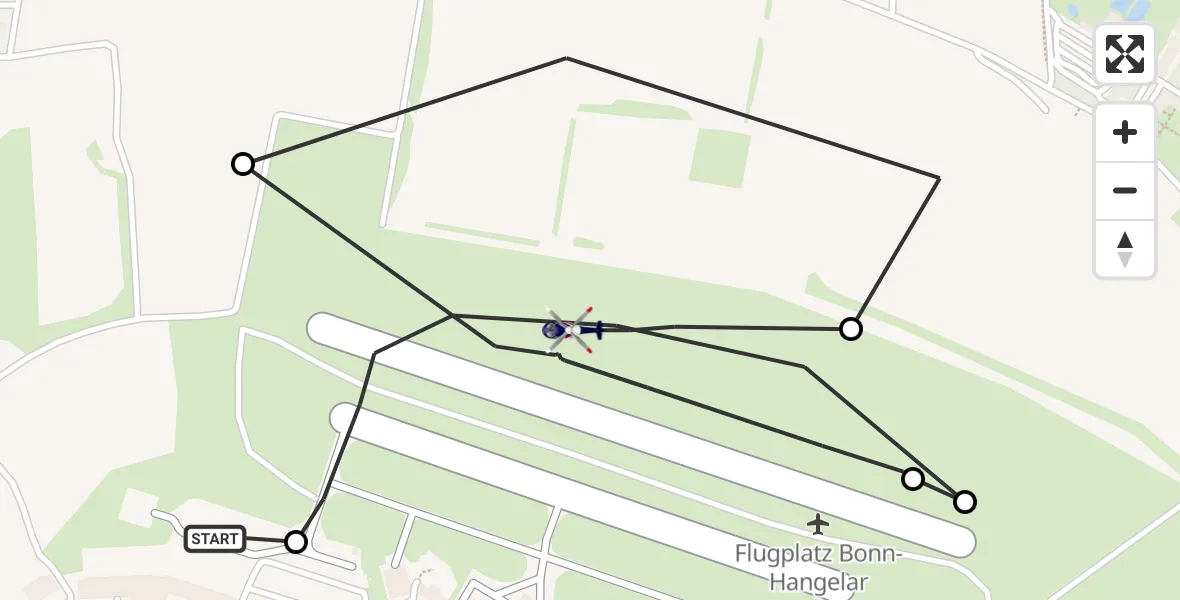 Flugroute Polizeihubschrauber Sankt Augustin - Bonn-Hangelar Flugplatz, 21 September 2026, 07:06
