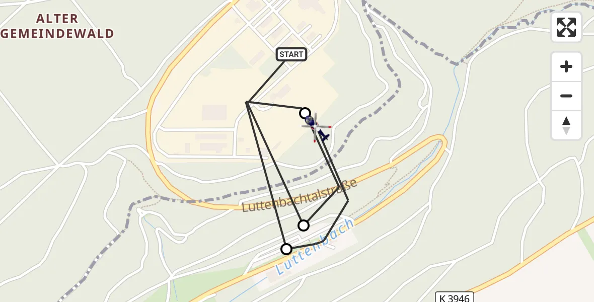 Flugroute Polizeihubschrauber Mosbach - Mosbach, 21 September 2026, 07:32