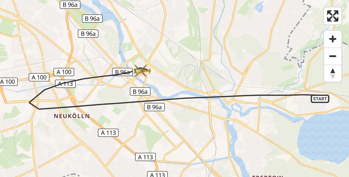 Flugroute Rettungshubschrauber Berlin - Berlin, 21 September 2026, 07:45