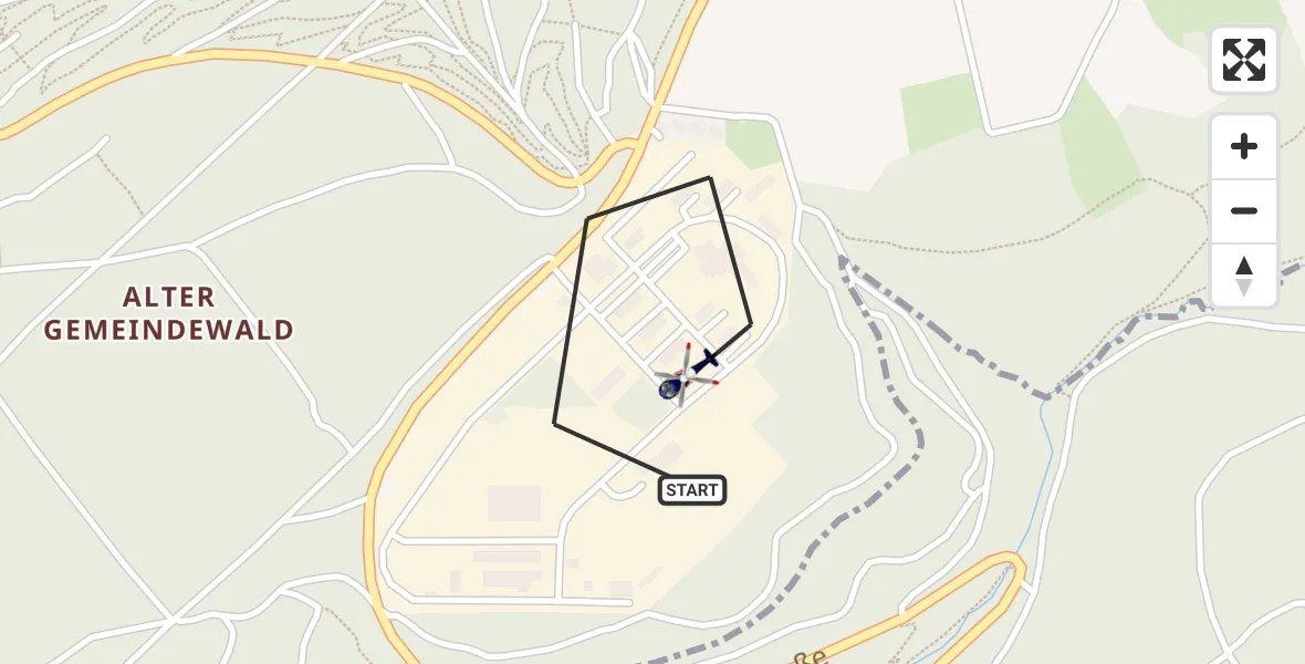 Flugroute Polizeihubschrauber Mosbach - Mosbach, 21 September 2026, 07:47