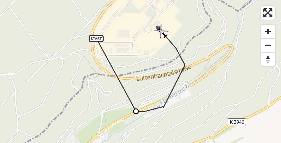 Flugroute Polizeihubschrauber Mosbach - Mosbach, 21 September 2026, 08:14