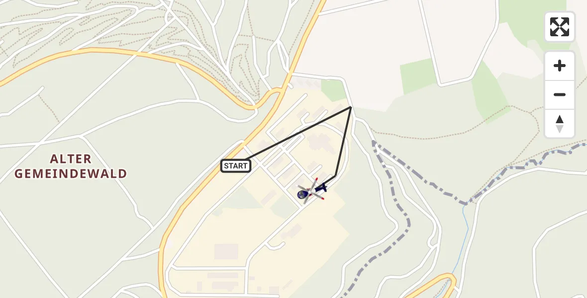Flugroute Polizeihubschrauber Mosbach - Mosbach, 21 September 2026, 08:17